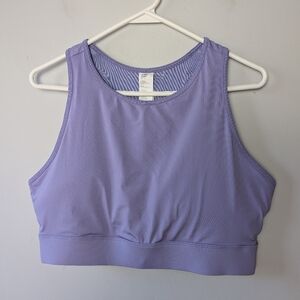FABLETICS Women Lilac Sports Bra Size 1X Plus Size Back Pocket Activewear